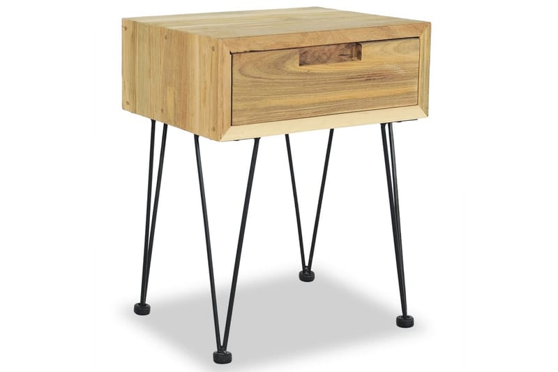 Sängbord 40x30x50 cm massiv teak - Brun - Möbler - Bord & matgrupper - Avlastningsbord - Sängbord & nattduksbord