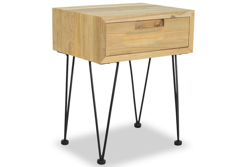 Sängbord 40x30x50 cm massiv teak - Brun - Möbler - Bord & matgrupper - Avlastningsbord - Sängbord & nattduksbord