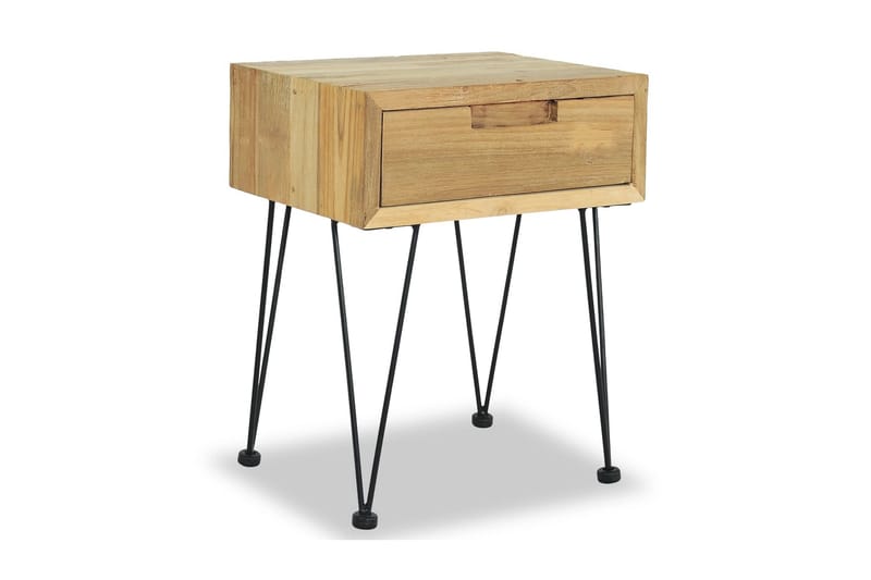 Sängbord 40x30x50 cm massiv teak - Brun - Möbler - Bord & matgrupper - Avlastningsbord - Sängbord & nattduksbord