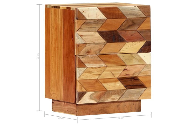 Sängbord 40x30x50 cm massivt återvunnet trä - Brun - Sängbord & nattduksbord