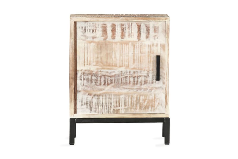 Sängbord 40x30x50 cm massivt akaciaträ - Vit - Möbler - Bord & matgrupper - Avlastningsbord - Sängbord & nattduksbord