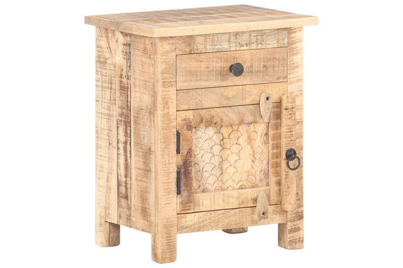 Sängbord 40x30x50 cm massivt grovt mangoträ - Brun - Möbler - Bord & matgrupper - Avlastningsbord - Sängbord & nattduksbord