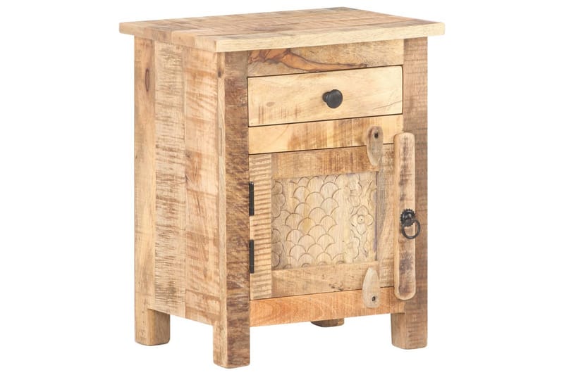 Sängbord 40x30x50 cm massivt grovt mangoträ - Brun - Möbler - Bord & matgrupper - Avlastningsbord - Sängbord & nattduksbord