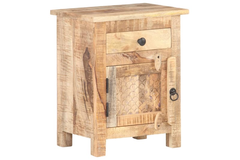 Sängbord 40x30x50 cm massivt grovt mangoträ - Brun - Möbler - Bord & matgrupper - Avlastningsbord - Sängbord & nattduksbord