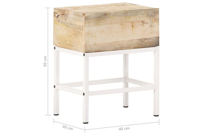 Sängbord 40x30x50 cm massivt mangoträ - Brun - Möbler - Bord & matgrupper - Avlastningsbord - Sängbord & nattduksbord