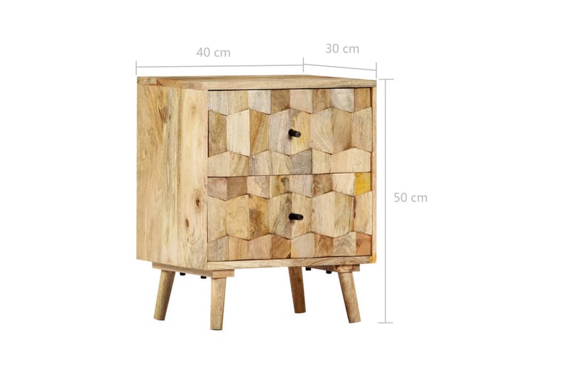 Sängbord 40x30x50 cm massivt mangoträ - Brun - Möbler - Bord & matgrupper - Avlastningsbord - Sängbord & nattduksbord