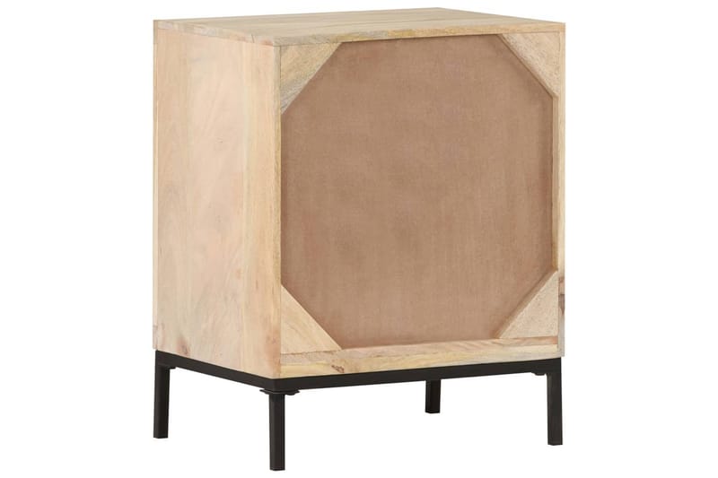 Sängbord 40x30x50 cm massivt mangoträ och naturlig rotting - Brun - Möbler - Bord & matgrupper - Avlastningsbord - Sängbord & nattduksbord