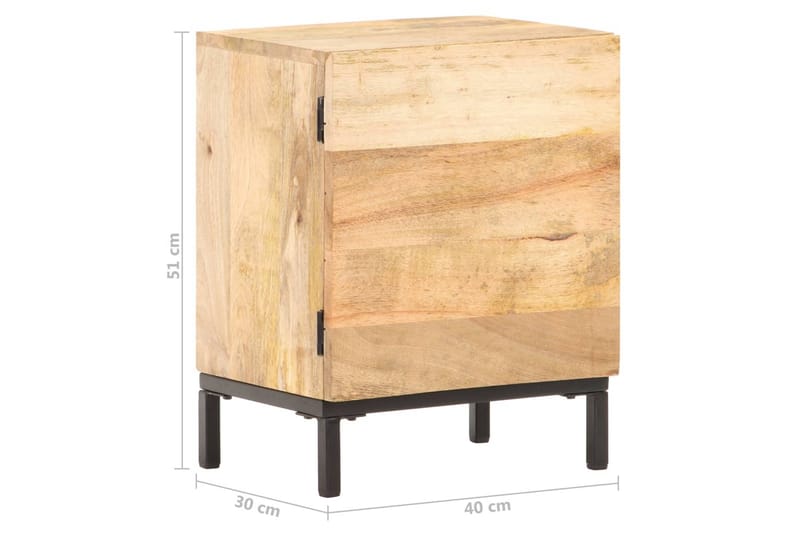 Sängbord 40x30x51 cm massivt mangoträ - Brun - Möbler - Bord & matgrupper - Avlastningsbord - Sängbord & nattduksbord