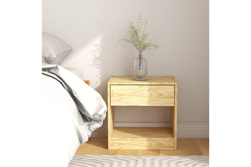 Sängbord 40x31x40 cm massiv furu - Brun - Möbler - Bord & matgrupper - Avlastningsbord - Sängbord & nattduksbord