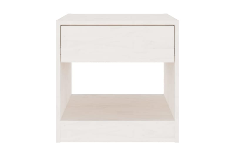 Sängbord 40x31x40 cm massiv furu vit - Vit - Sängbord & nattduksbord