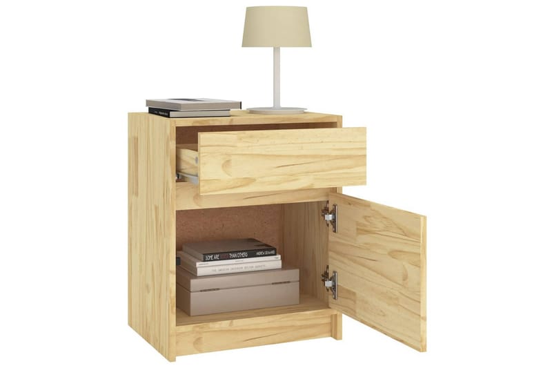 Sängbord 40x31x50 cm massiv furu - Brun - Möbler - Bord & matgrupper - Avlastningsbord - Sängbord & nattduksbord