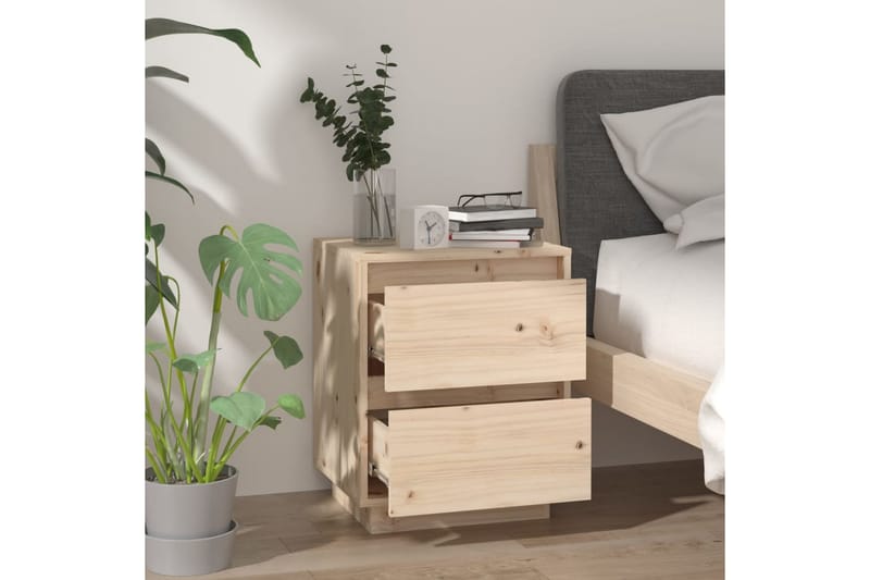 Sängbord 40x35x50 cm massiv furu - Brun - Sängbord & nattduksbord