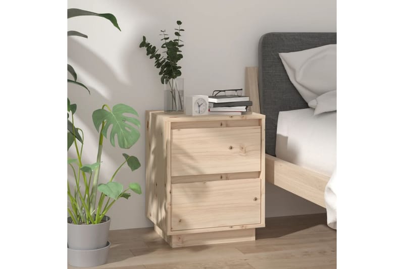 Sängbord 40x35x50 cm massiv furu - Brun - Möbler - Bord & matgrupper - Avlastningsbord - Sängbord & nattduksbord