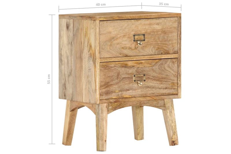 Sängbord 40x35x55 cm massivt mangoträ - Brun - Möbler - Bord & matgrupper - Avlastningsbord - Sängbord & nattduksbord
