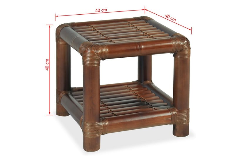 Sängbord 40x40x40 cm bambu mörkbrun - Brun - Möbler - Bord & matgrupper - Avlastningsbord - Sängbord & nattduksbord