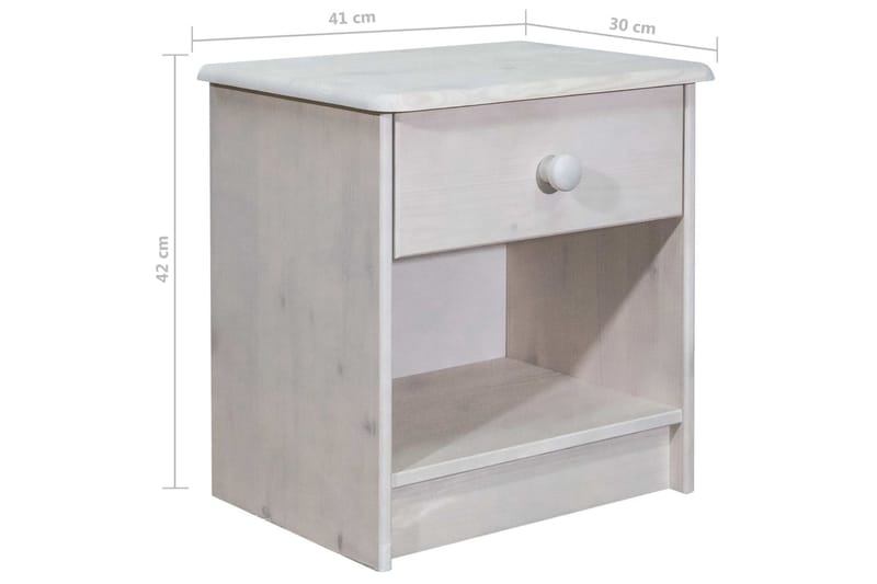 Sängbord 41x30x42 cm massiv furu - Brun - Möbler - Bord & matgrupper - Avlastningsbord - Sängbord & nattduksbord