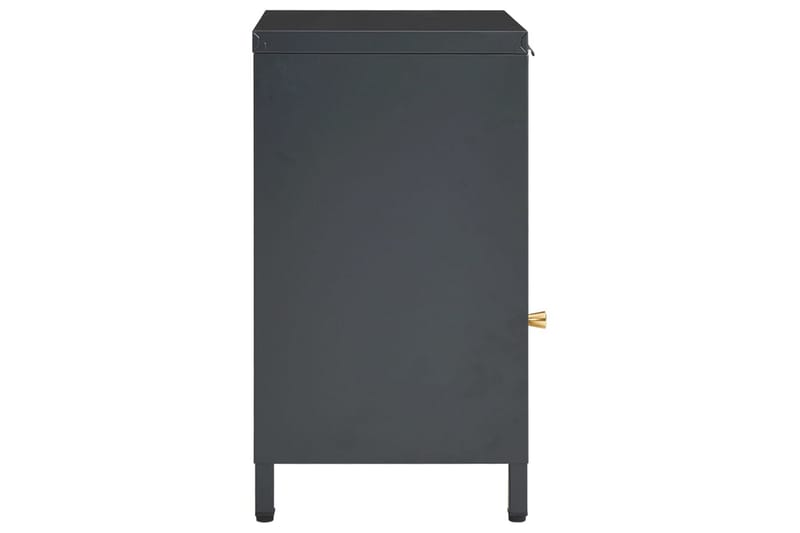 Sängbord antracit 40x30x54,5 cm stål och glas - Grå - Möbler - Bord & matgrupper - Avlastningsbord - Sängbord & nattduksbord