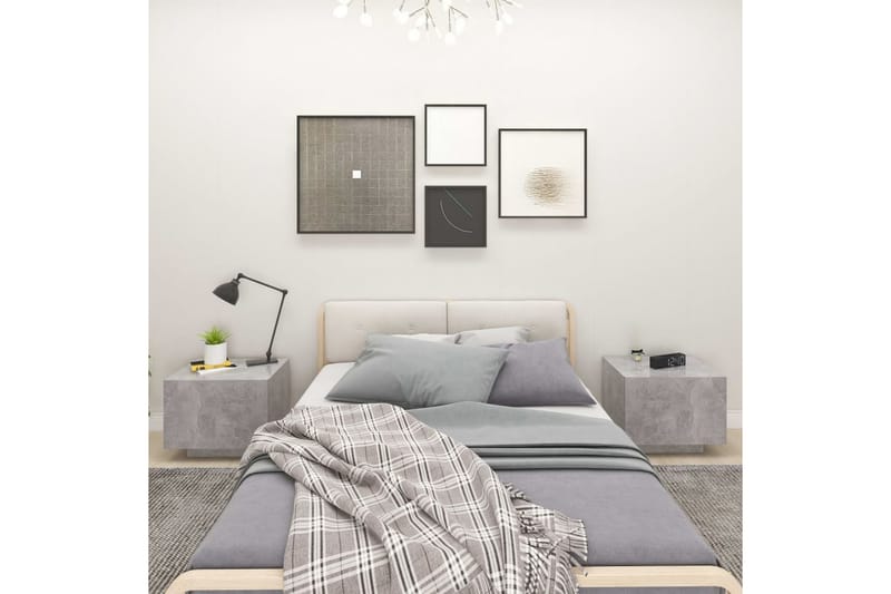 Sängbord betonggrå 100x35x40 cm spånskiva - Grå - Möbler - Bord & matgrupper - Avlastningsbord - Sängbord & nattduksbord