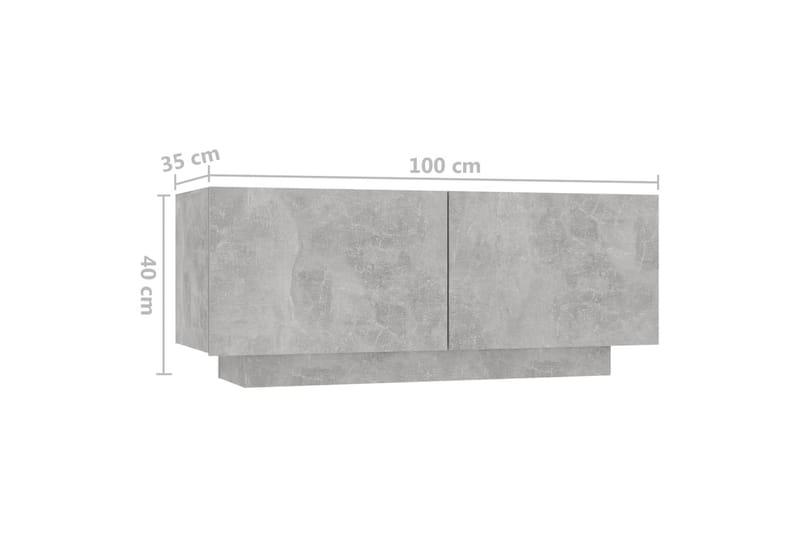 Sängbord betonggrå 100x35x40 cm spånskiva - Grå - Möbler - Bord & matgrupper - Avlastningsbord - Sängbord & nattduksbord