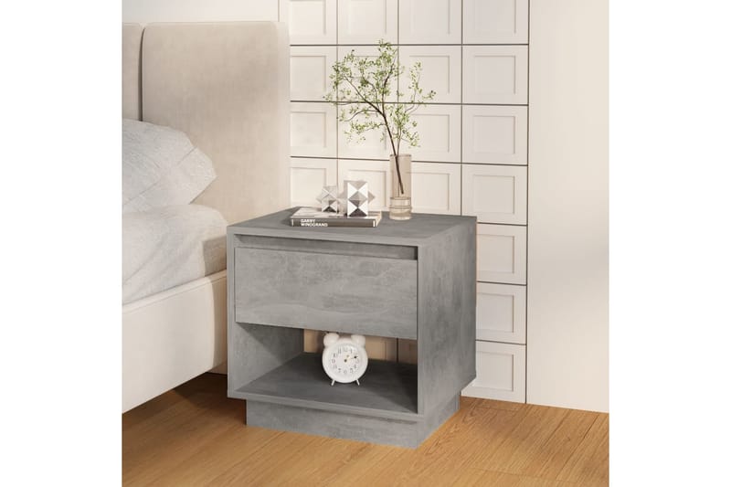 Sängbord betonggrå 2 st 45x34x44 cm spånskiva - Grå - Möbler - Bord & matgrupper - Avlastningsbord - Sängbord & nattduksbord