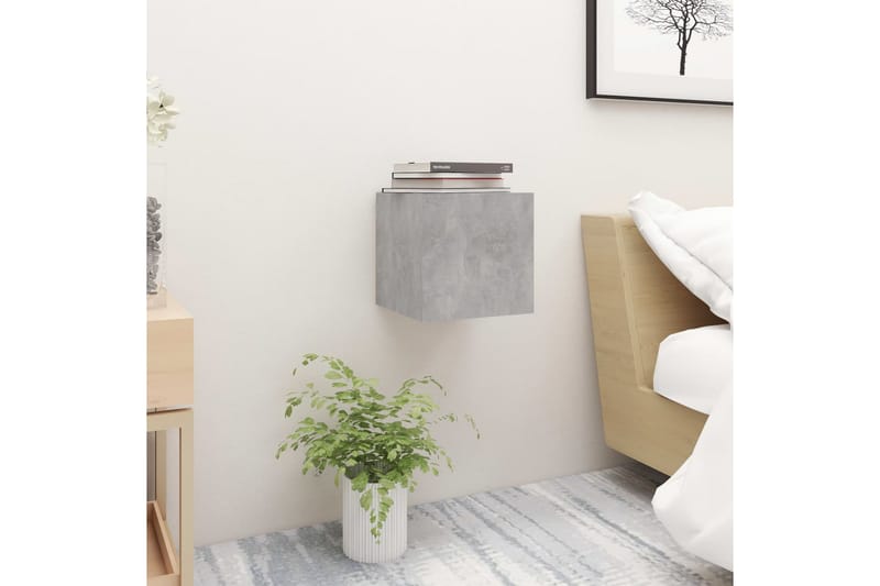 Sängbord betonggrå 30,5x30x30 cm spånskiva - Grå - Möbler - Bord & matgrupper - Avlastningsbord - Sängbord & nattduksbord