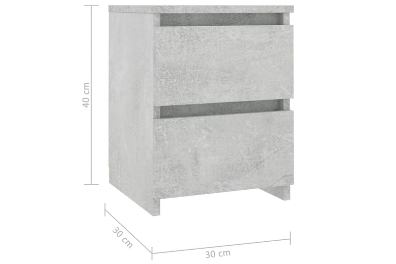 Sängbord betonggrå 30x30x40 cm spånskiva - Grå - Möbler - Bord & matgrupper - Avlastningsbord - Sängbord & nattduksbord