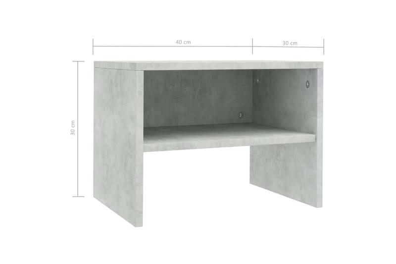 Sängbord betonggrå 40x30x30 cm spånskiva - Grå - Möbler - Bord & matgrupper - Avlastningsbord - Sängbord & nattduksbord