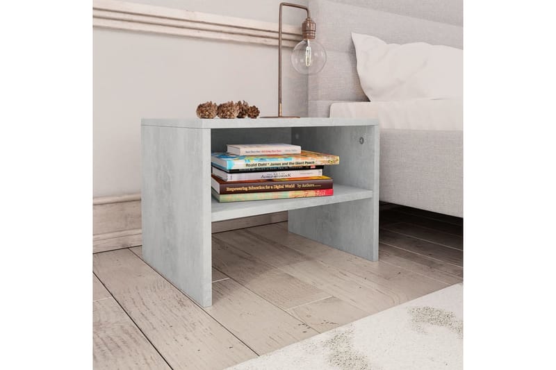 Sängbord betonggrå 40x30x30 cm spånskiva - Grå - Möbler - Bord & matgrupper - Avlastningsbord - Sängbord & nattduksbord