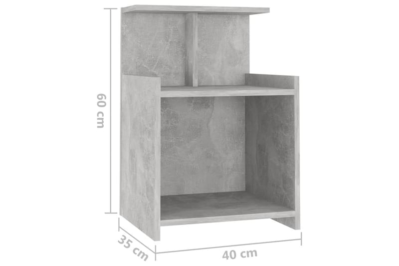Sängbord betonggrå 40x35x60 cm spånskiva - Grå - Sängbord & nattduksbord