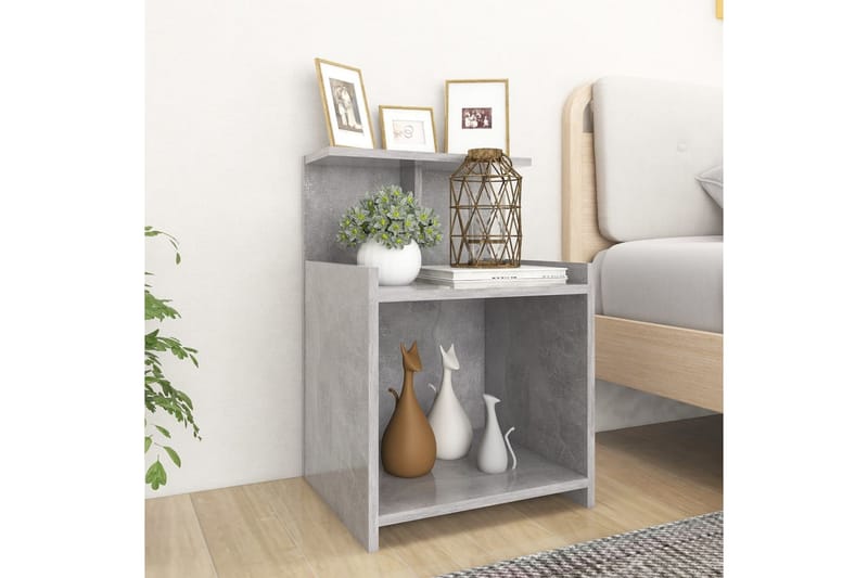 Sängbord betonggrå 40x35x60 cm spånskiva - Grå - Möbler - Bord & matgrupper - Avlastningsbord - Sängbord & nattduksbord