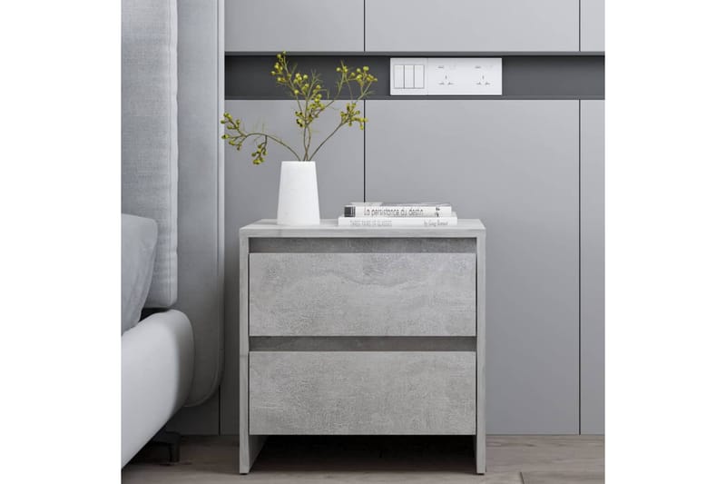 Sängbord betonggrå 45x34,5x44,5 cm spånskiva - Grå - Möbler - Bord & matgrupper - Avlastningsbord - Sängbord & nattduksbord