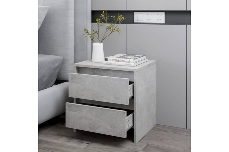 Sängbord betonggrå 45x34,5x44,5 cm spånskiva - Grå - Möbler - Bord & matgrupper - Avlastningsbord - Sängbord & nattduksbord
