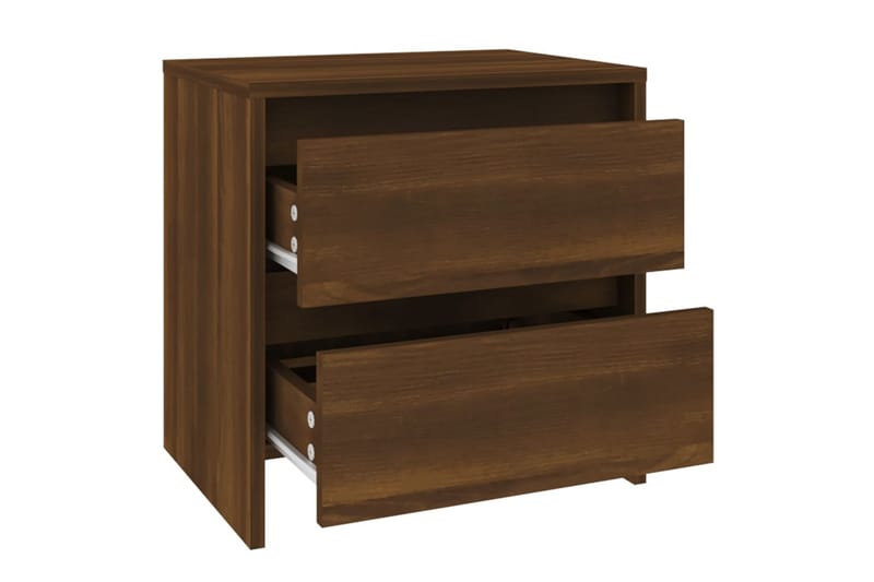 Sängbord brun ek 45x34,5x44,5 cm spånskiva - Brun - Möbler - Bord & matgrupper - Avlastningsbord - Sängbord & nattduksbord