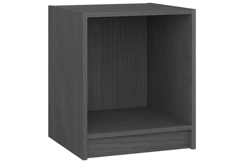 Sängbord grå 35,5x33,5x41,5 cm massiv furu - Grå - Sängbord & nattduksbord