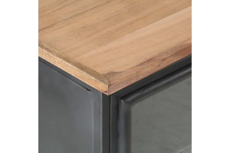 Sängbord grå 40x30x50 cm massivt akaciaträ - Grå - Möbler - Bord & matgrupper - Avlastningsbord - Sängbord & nattduksbord