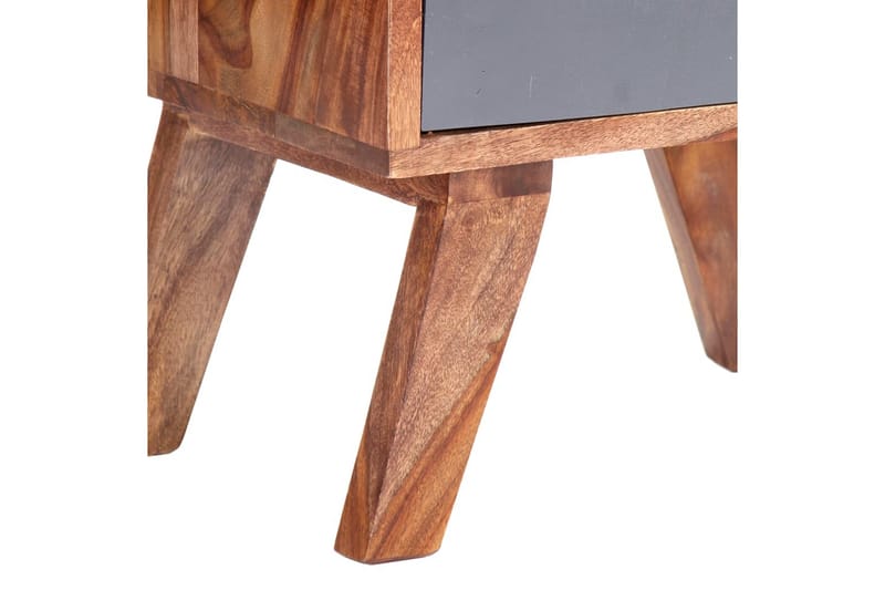 Sängbord grå 40x30x50 cm massivt sheesamträ - Grå - Sängbord & nattduksbord