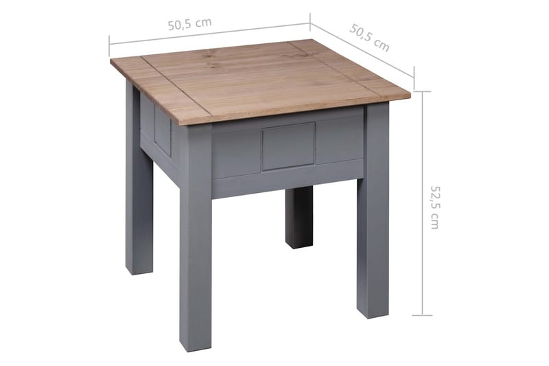 Sängbord grå 50,5x50,5x52,5 cm furu panama - Grå - Sängbord & nattduksbord
