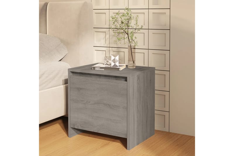 Sängbord grå sonoma 45x34x44,5 cm spånskiva - Grå - Sängbord & nattduksbord