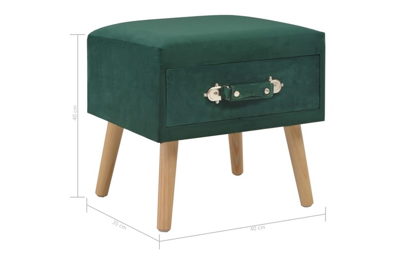 Sängbord grön 40x35x40 cm sammet - Grön - Möbler - Bord & matgrupper - Avlastningsbord - Sängbord & nattduksbord