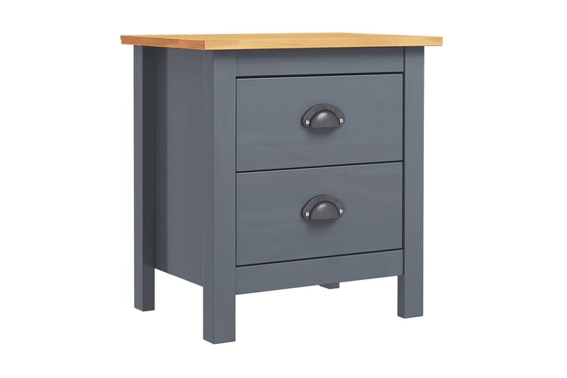 Sängbord Hill Range grå 46x35x49,5 cm massiv furu - Grå - Möbler - Bord & matgrupper - Avlastningsbord - Sängbord & nattduksbord