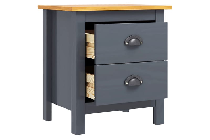 Sängbord Hill Range grå 46x35x49,5 cm massiv furu - Grå - Möbler - Bord & matgrupper - Avlastningsbord - Sängbord & nattduksbord