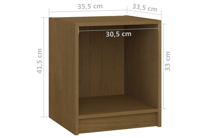 Sängbord honungsbrun 35,5x33,5x41,5 cm massiv furu - Brun - Möbler - Bord & matgrupper - Avlastningsbord - Sängbord & nattduksbord