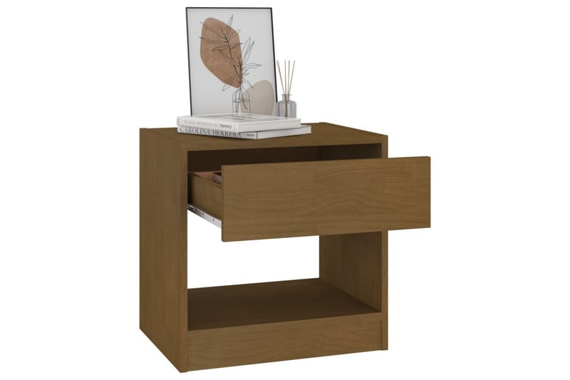 Sängbord honungsbrun 40x31x40 cm massiv furu - Brun - Möbler - Bord & matgrupper - Avlastningsbord - Sängbord & nattduksbord