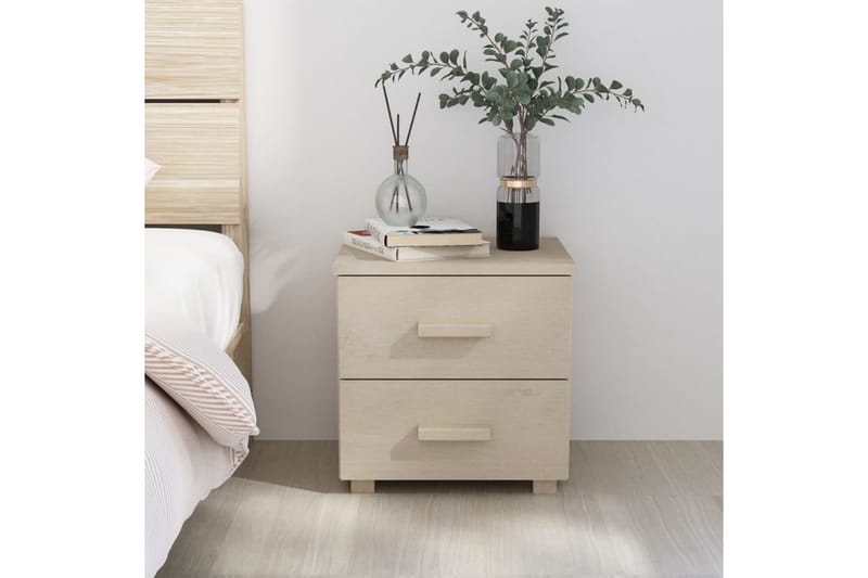 Sängbord honungsbrun 40x35x44,5 cm massiv furu - Brun - Möbler - Bord & matgrupper - Avlastningsbord - Sängbord & nattduksbord