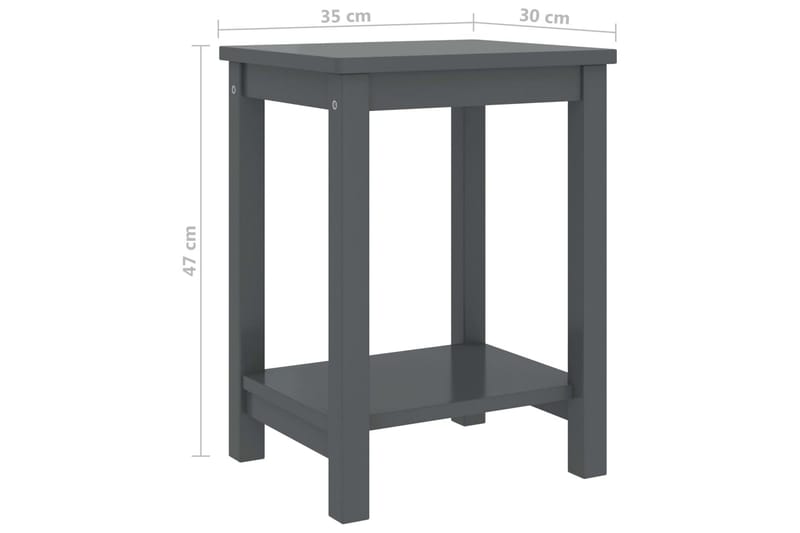 Sängbord mörkgrå 35x30x47 cm massiv furu - Grå - Möbler - Bord & matgrupper - Avlastningsbord - Sängbord & nattduksbord