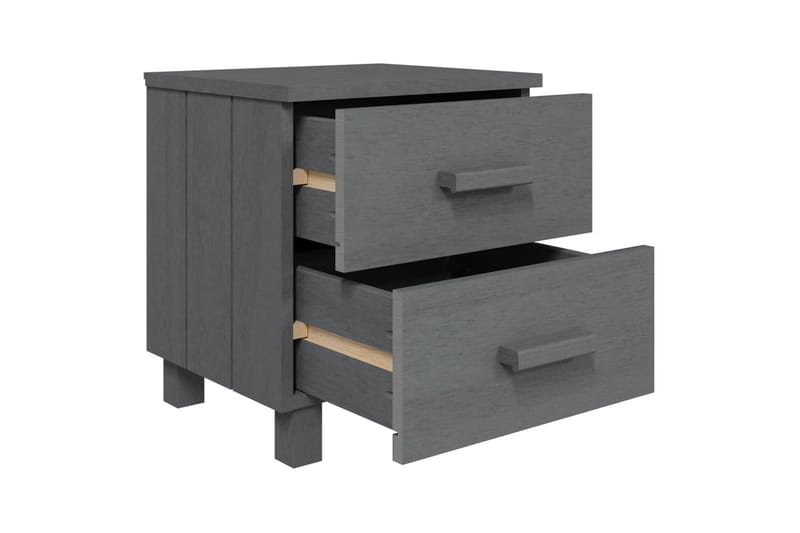 Sängbord mörkgrå 40x35x44,5 cm massiv furu - Grå - Möbler - Bord & matgrupper - Avlastningsbord - Sängbord & nattduksbord