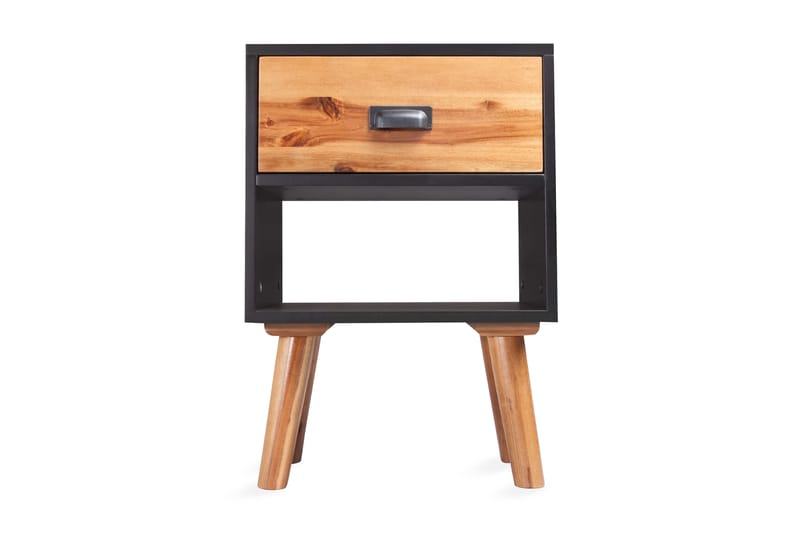 Sängbord massivt akaciaträ 40x30x57 cm - Svart - Möbler - Bord & matgrupper - Avlastningsbord - Sängbord & nattduksbord