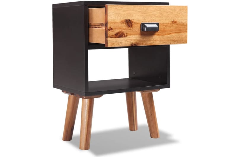 Sängbord massivt akaciaträ 40x30x57 cm - Svart - Möbler - Bord & matgrupper - Avlastningsbord - Sängbord & nattduksbord
