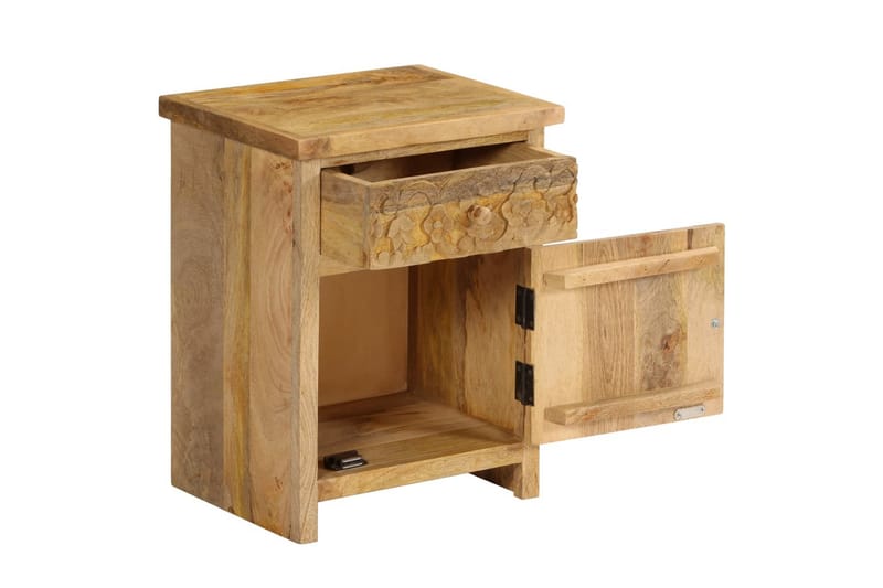 Sängbord massivt mangoträ 40x30x50 cm - Brun - Möbler - Bord & matgrupper - Avlastningsbord - Sängbord & nattduksbord