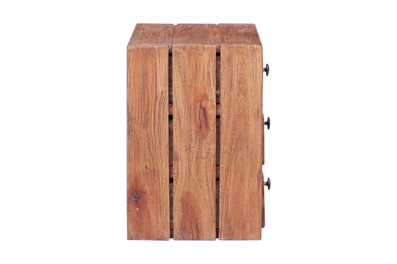 Sängbord med 3 lådor 35x25x35 cm massivt återvunnet trä - Brun - Möbler - Bord & matgrupper - Avlastningsbord - Sängbord & nattduksbord